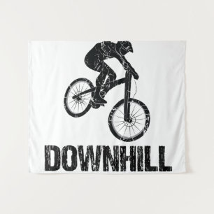 Downhill Mountain Biker Tapestry