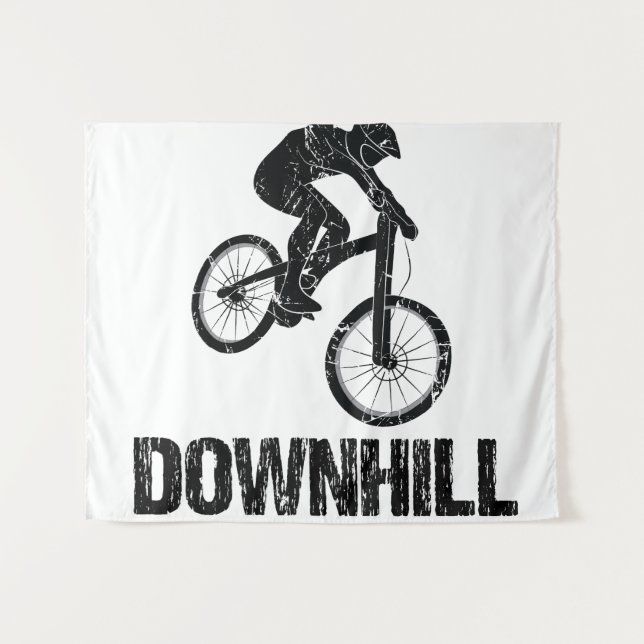 Downhill Mountain Biker Tapestry (Front (Horizontal))
