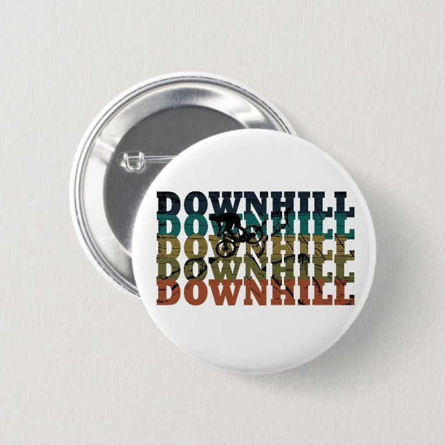 downhill mountain biking 2 inch round button (Front & Back)