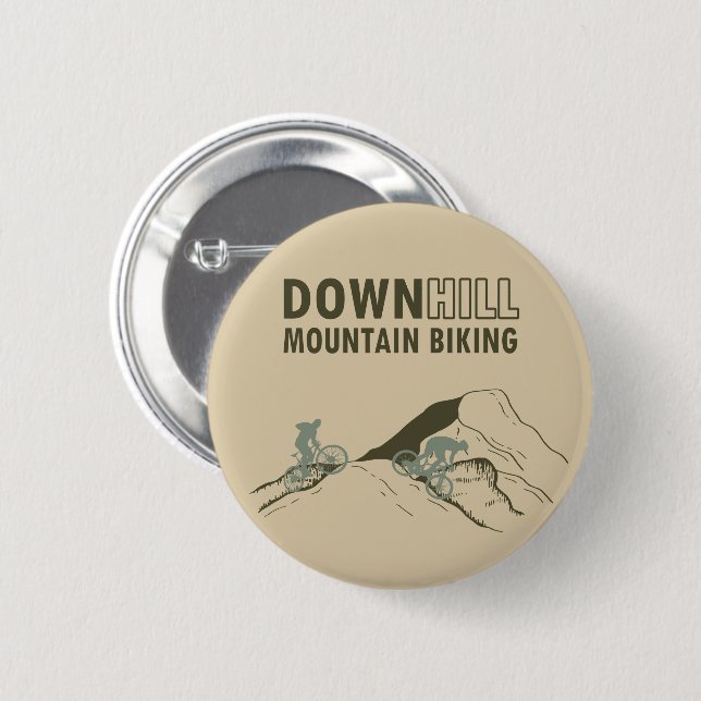 Downhill mountain biking 2 inch round button (Front & Back)