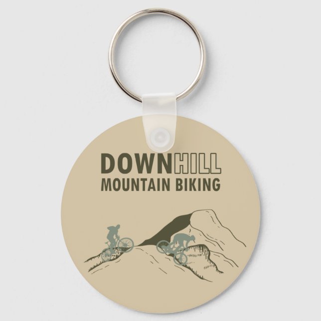 Downhill mountain biking keychain (Front)