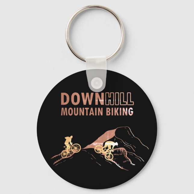 downhill mountain biking keychain (Front)