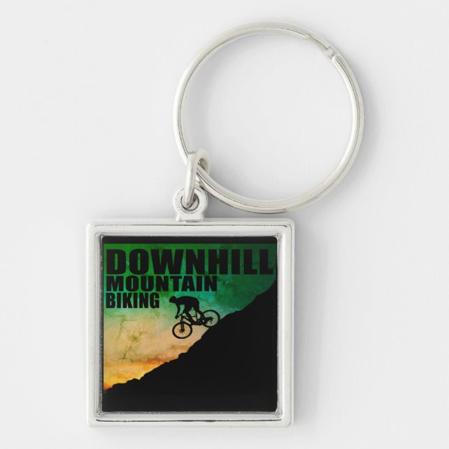 Downhill mountain biking keychain (Front)