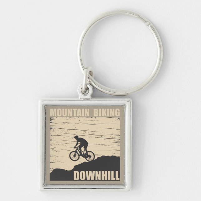 downhill mountain biking keychain (Front)
