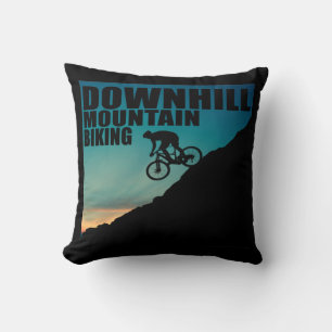 Downhill MTB Throw Pillow