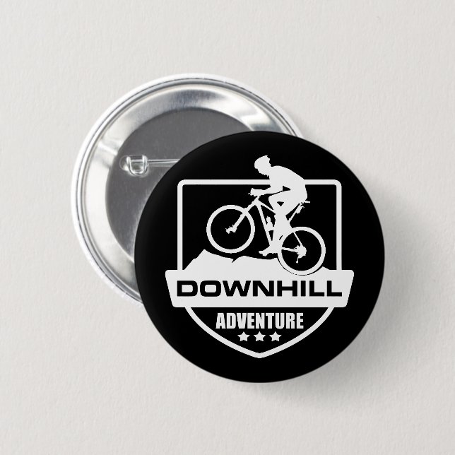 downhill off road mountain biking 2 inch round button (Front & Back)