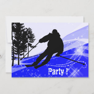 Downhill on the Ski Slope Invitation