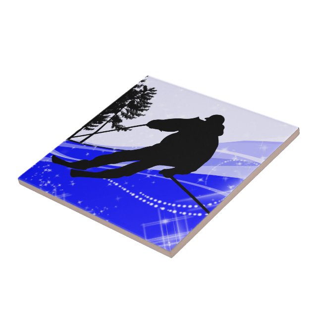 Downhill on the Ski Slope Tile (Side)