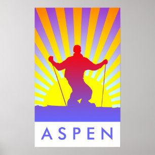 downhill ski aspen poster
