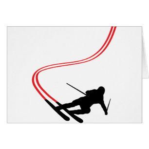 downhill ski skiing red track