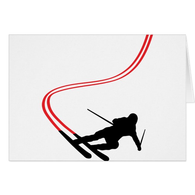 downhill ski skiing red track (Front Horizontal)