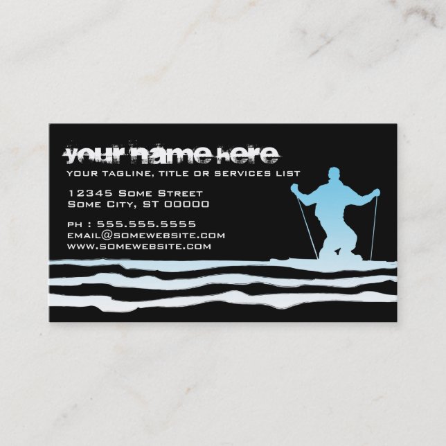 downhill ski stripes business card (Front)