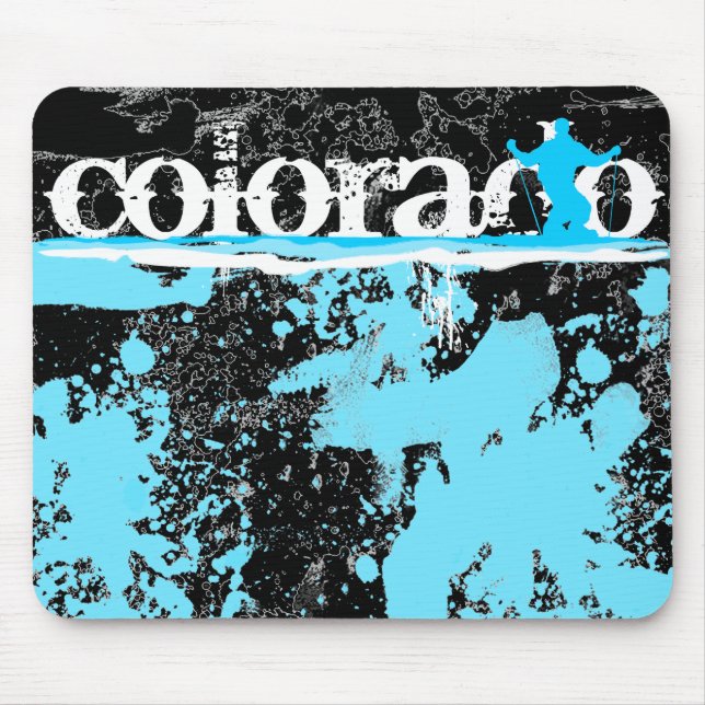 downhill ski stripes : colorado mouse pad (Front)