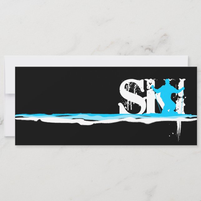 downhill ski stripes invitation (Front)