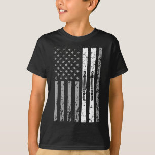 Downhill ski team 4th of july usa american flag T-Shirt