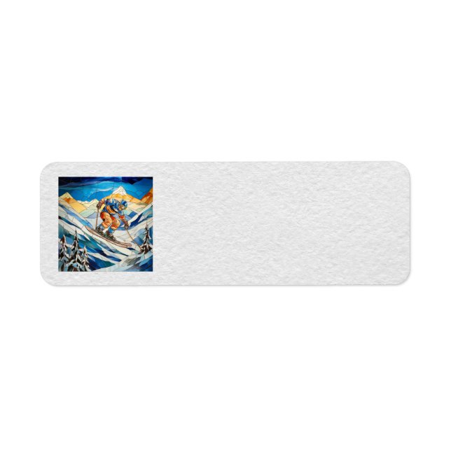 Downhill Skier Address Labels (Front)
