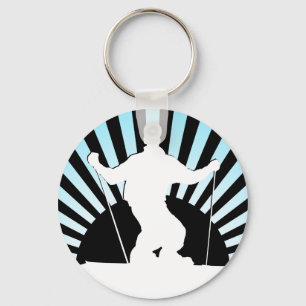 downhill skier keychain