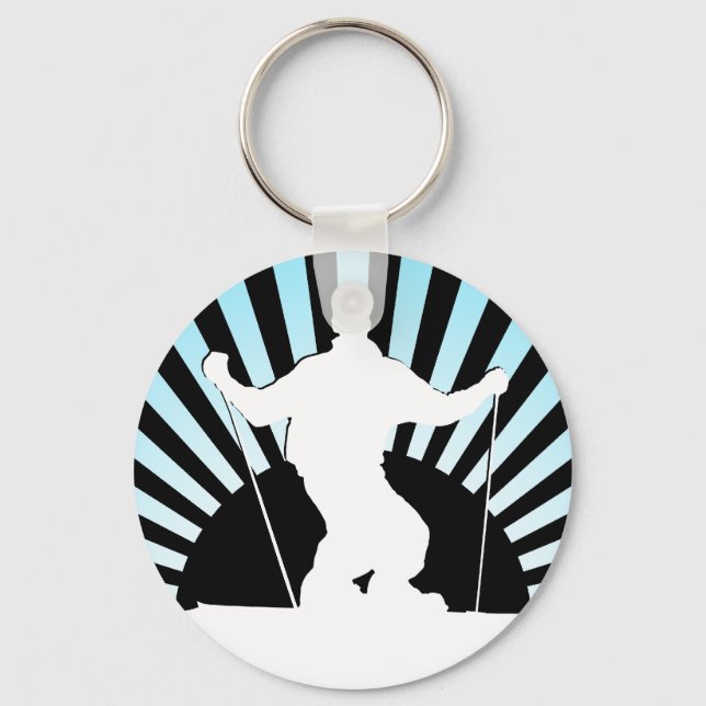 downhill skier keychain (Front)