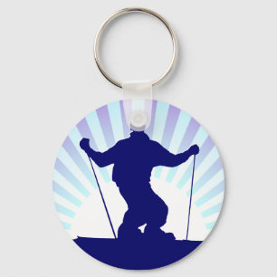 downhill skier keychain