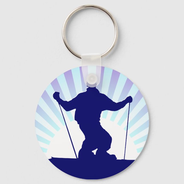 downhill skier keychain (Front)