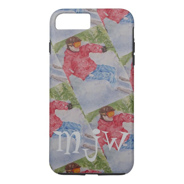 DOWNHILL SKIER MONOGRAM Case-Mate iPhone CASE (Back)