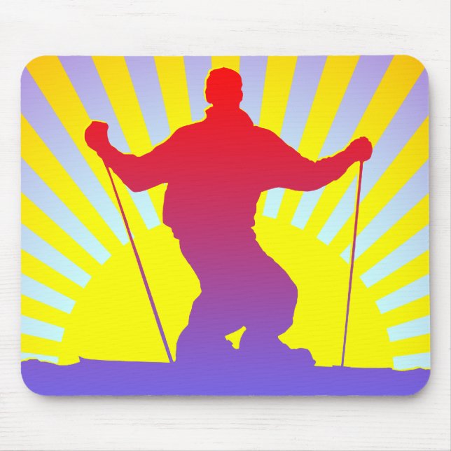 downhill skier mouse pad (Front)