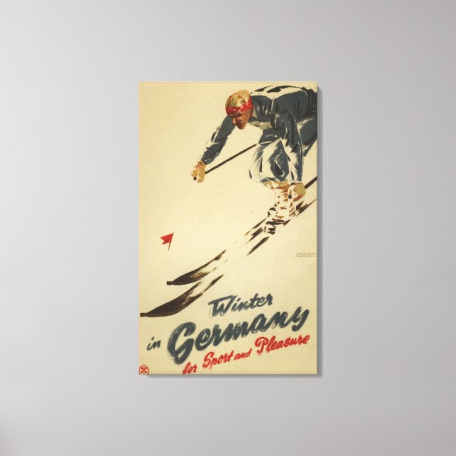 Downhill Skier - Sport and Pleasure Promo Canvas Print (Front)