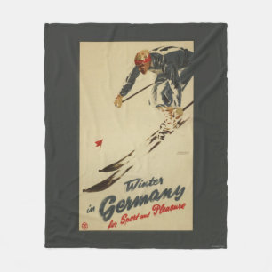 Downhill Skier - Sport and Pleasure Promo Fleece Blanket