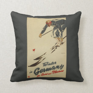 Downhill Skier - Sport and Pleasure Promo Throw Pillow