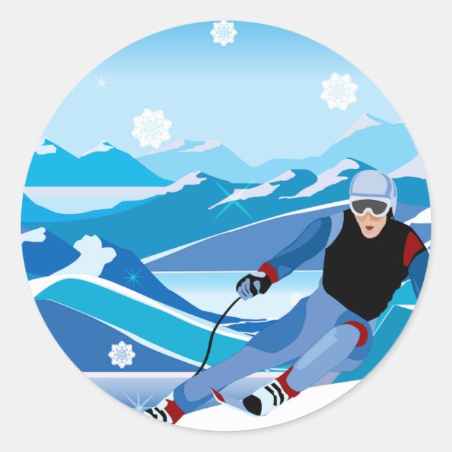 Downhill Skier Stickers (Front)