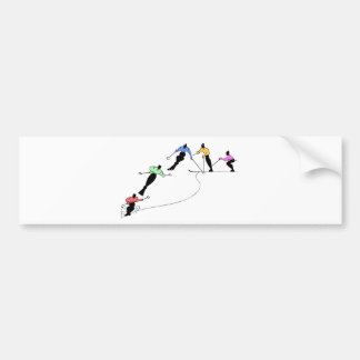DOWNHILL SKIERS SNOW SPORT BUMPER STICKER