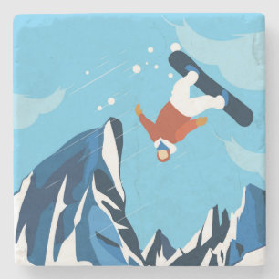 Downhill Skiing Fun in the Winter Stone Coaster