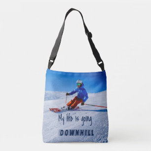 Downhill Skiing Funny Motivational Snow Ski Crossbody Bag