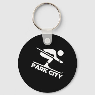 Downhill Skiing - Park City Keychain