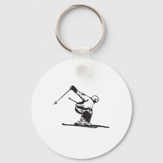 Downhill Skiing Skier Keychain
