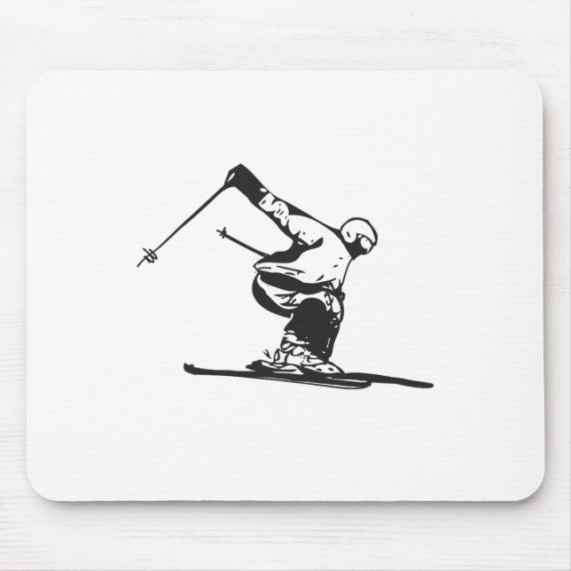 Downhill Skiing Skier  Mouse Pad (Front)