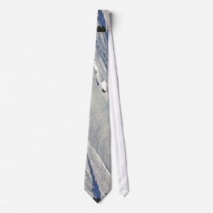 Downhill Skiing Winter Scene Tie