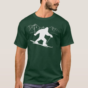 Downhill Snow Skiing Bigfoot Ski Winter Sports Alp T-Shirt