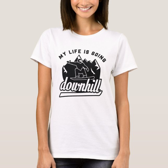 Downhill Snowboarding T-Shirt (Front)