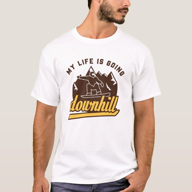 Downhill Snowboarding T-Shirt (Front)