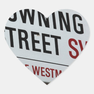 Downing Street Sign Heart Sticker