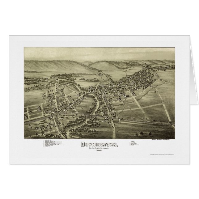Downingtown, PA Panoramic Map - 1893 (Front Horizontal)