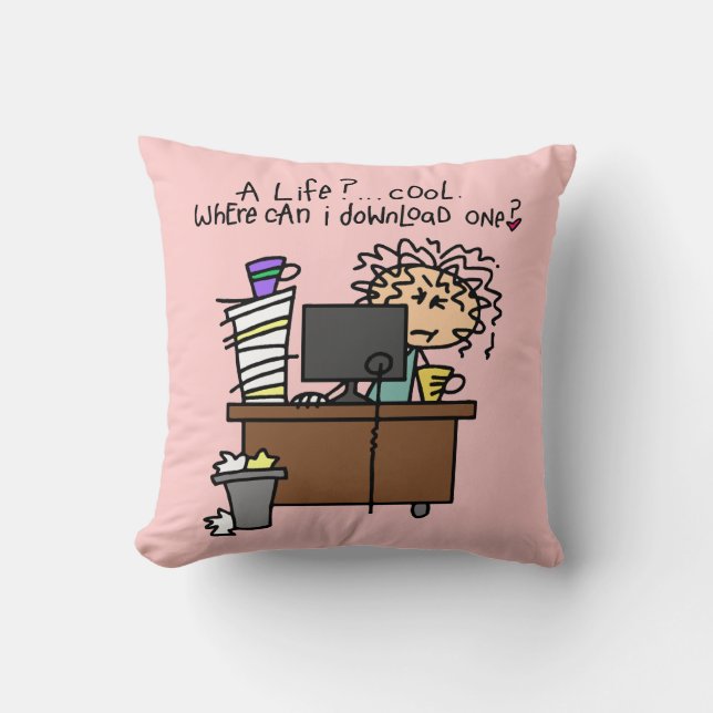 Download Life Humour Throw Pillow (Front)