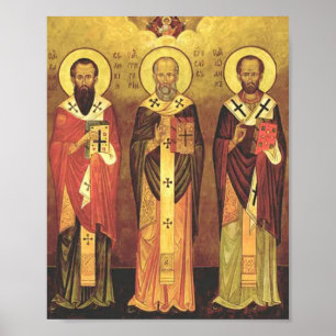 Download Three Holy Hierarchs l Orthodox Icon, Poster
