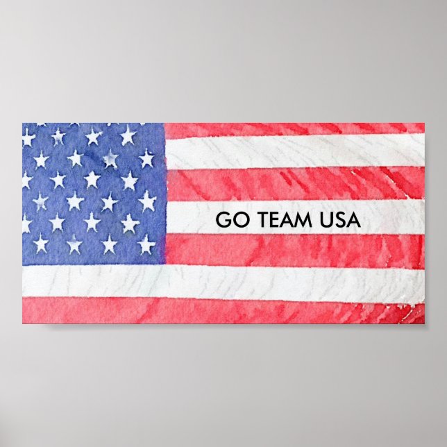 Downloadable American Flag Go Team USA Poster (Devant)