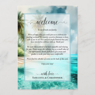 Downloadable Beach Wedding Welcome & Itinerary Invitation