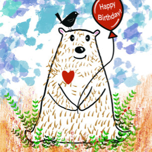 Downloadable Bear Birthday Card