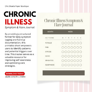 Downloadable Chronic Illness Symptom & Flare Log S Poster