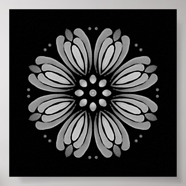 Downloadable Dot Your Own Mini Floral Mandala Poster (Front)