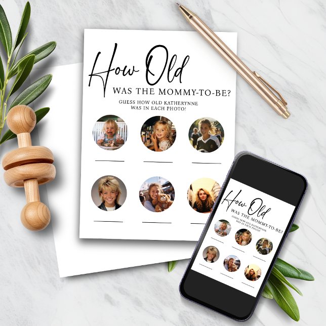 DOWNLOADABLE How Old Was Mommy Baby Shower Game Invitation (DOWNLOADABLE How Old Was Mommy Baby Shower Game )